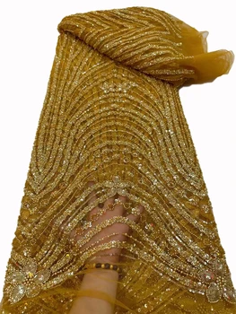 2023 výbušné perličiek trubice sequin oka šaty módne dráhy textílie, ťažké svadobné šaty high-end šaty 5 metrov