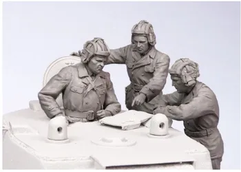 1/35 rozsahu miniatúry Sovietske tanky a vojaci Poručík 3 osoby Živice Model Auta obrázok Doprava Zadarmo