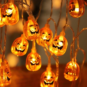 1,5 m 10Led Halloween Tekvica LED Reťazec Svetlá Ghost Kostry Bat Závesné Svietidlo Domácej Strany Festival Dekorom Vianočné Ozdoby