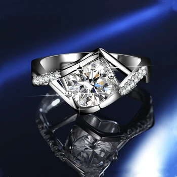 1 Karát Kolo Moissanite Diamantový Prsteň 925 Sterling Silver Pre Ženy, Svadobné Zásnubný Dar, Jemné Šperky Doprava Zadarmo