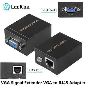 1 Pár VGA Extender 60m VGA na RJ45 Signál Extender Cat5e/6 Lan Ethernet 1080P Vysielač, Prijímač pre PC, Notebook, Projektor HDTV