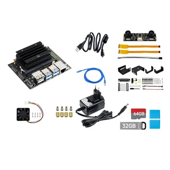 1 Set Developer Kit, 4GB+16 GB EMMC AI Developer Kit S Jetson Nano Modul+Chladič+IMX219 Kamera+Kovové puzdro+Ventilátor (EÚ Zástrčky)