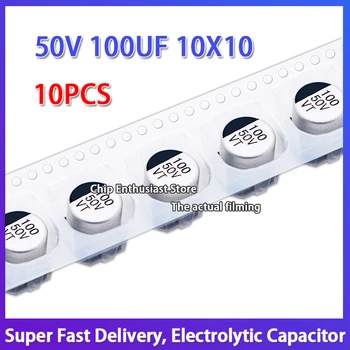 10PCS 50 100UF 10 X 10 SMD Elektrolytické Kondenzátory komã © tou je 2p 10 X 10.5 -40℃~105℃ ±20%