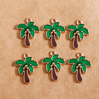 10pcs 15*20 mm Skloviny Kokosové palmy zobrazili kľúčové tlačidlá pre Šperky, Takže Náušnice Prívesok, Náramok, Náhrdelník Príslušenstvo DIY Zistenia
