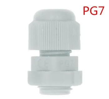 10pcs IP68 PG7 PG9 PG11 pre 3-6.5 mm-10 mm Drôt, Kábel CE Biela vodeodolného Nylonu Plastové Kábel Žľazy Konektor