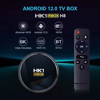 10pcs/Veľa Dhl Zadarmo HK1 RBOX H8 TV Box Android 12 Allwinner H618 6K 2.4 G 5G, Wifi, 4GB 64 G 32GB BT5.0