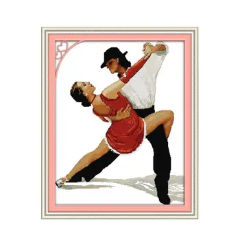 11CT 14CT Cross-stitch Auta Tango Štýl Krásne Tanečné Dvojité Tanec, Ručné Výšivky Tanečnej Miestnosti, Dekoratívne Maľby