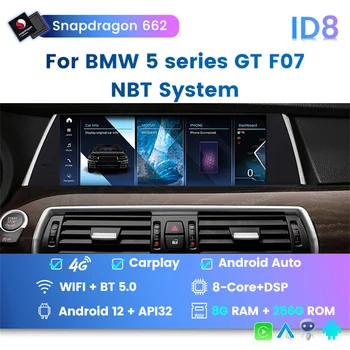 12.3 palcový Android 12 ID8 Carplay Auto Auto, DVD, Radio, GPS Navigácie Multimediálny Prehrávač Pre BMW Série 5 GT F07 2009-2017 CIC NBT