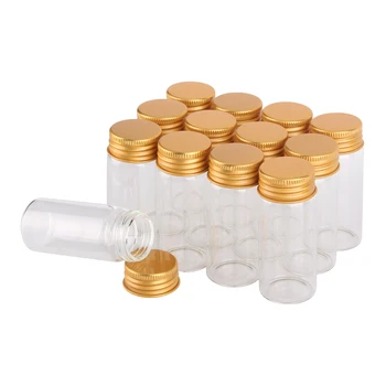 12 kusov 30ml Transparentné Sklenené Fľaše so Zlatými Hliníkové Krytky Sklenené Ampulky Pohárov Veľkosť 30x70mm Darček pre KUTILOV, Remeselníkov