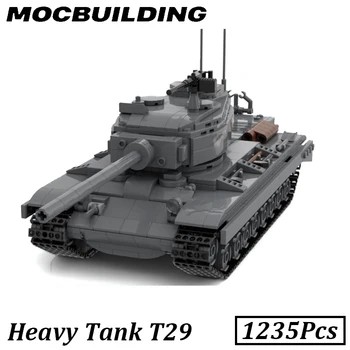 1235Pcs Vojenské Ťažký Tank T29 V2 Model Americkej Armáde Tanky Tiger II Zber Stavebné Bloky Auta Tehly Hračky pre Deti Darček