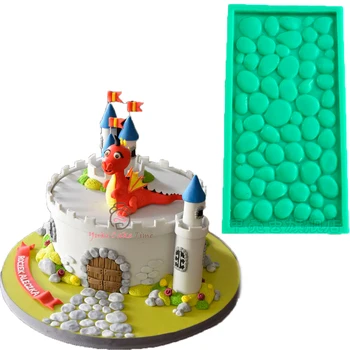1pcs Kamenné múry rozprávkovom Hradu Silikónové Formy Fondant Cake Decor Nástroje Cupcake Modelovanie Foriem na Pečenie Mat reposteria Cukrár