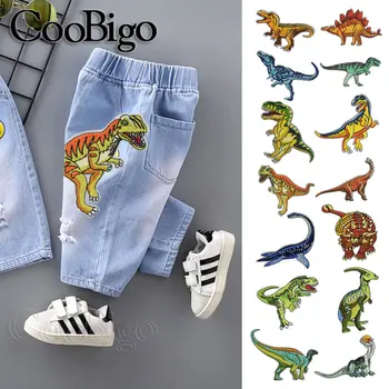 1pcs Škvrny Výšivky Odznaky Patch Cartoon Dinosaura Šiť Na Batoh Kabát, Topánky DIY Odev, Príslušenstvo