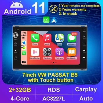 2 DIN Android 11 autorádia 7inch GPS Multimediálny Prehrávač Pre VW, Volkswagen GOLF, POLO, TRANSPORTER Passat b5 BORA MK5 SHARAN JETTA