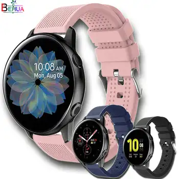 20 mm športové silikónové watchband Pre Samsung Galaxy sledovať aktívny 2 40 mm 44 mm smart watchstrap Nahradenie náramok pre Amazfit GTS