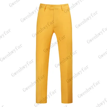 2020 nohavice mužov Oranžovou Farbou Business bežné pantalon homme muž teplé fleece nohavice Mužov Práce Nosiť Nohavice Plus Veľkosť