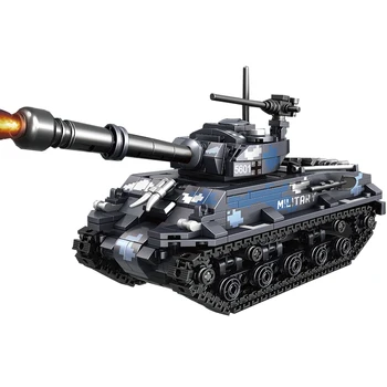 2022 Svetovej Vojny 2 WW2 Armády Vojenské Vojakov Mestskej Polície SWAT Médium M4 Sherman Tank Model Stavebné kamene, Tehly Deti Hračky
