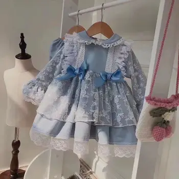 2023 Baby Girl Vintage Šaty Deti Španielsky Lolita Šaty Guľové Šaty Dievčatká Princess Narodeniny, Krstiny Vestidos