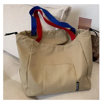 2023 Vysokou kapacitou jeseň nové farbou Plátno tašky pre ženy Bežné ženské kabelky Messenger taška cez rameno nákupné tašky