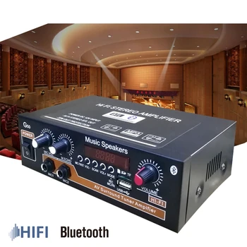 20W+20W, HIFI 2 Audio Zosilňovač 110/220V Zvukový Systém Audio Mini Zosilňovač, FM, USB TF Karty Bezdrôtového pripojenia Bluetooth zosilňovače