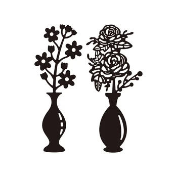 2ks/set Kvetinové Vázy Rezanie Kovov Zomrie Nastaviť Plesne Nôž Diecut pre 2023 Nové DIY Remeselnú Výrobu Šablóny Scrapbooking Zomrie