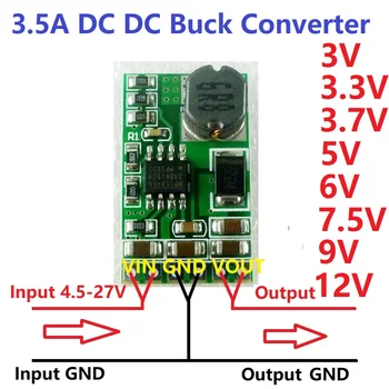 3.5 DC-DC Konvertor Modul Buck Step-Down Regulátor Napätia Rada 4.5 V-27V na 3V 3.3 V, 3.7 V, 5V 6V 7.5 9V 12V