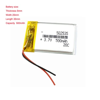 3,7 v Li Polymérová Batéria 502535 500mah Nabíjateľná Produkt Li-Po Batérie Pre Mp3 Mp4 Mp5 Gps Mobilné Gps Elektronických Zariadení