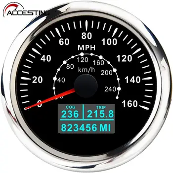 3 in 1 Multifunkčné GPS Tachometer 160 mph 240 km/h Rýchlomer s COG VÝLET Celkového počtu najazdených kilometrov a 7 farieb podsvietenia