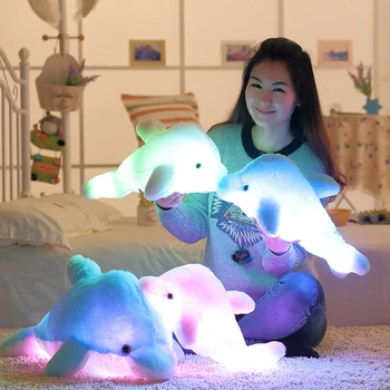 32 cm Žiariace Hračky Blikajúce Oblečenie pre Bábiku LED Svetlo Dolphin Svetelný Farebné Mäkké Plyšové Kreatívne Darčeky, Hračky Pre Deti Deti