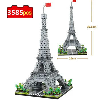 3585pcs Svetovej Architektúry Model Stavebné Bloky, Paríž, Eiffelova Veža Diamant Micro Stavebné Tehly DIY Puzzle, Hračky Pre Dieťa
