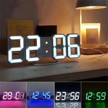 3D LED Digitálne Hodiny na stenu deco Žiariace Nočný Režim Nastaviteľné Elektronické Tabuľka Hodiny, Nástenné Hodiny, dekorácie obývacia izba LED Hodiny