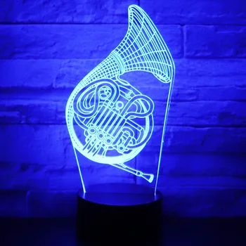 3D LED Nočné Svetlo Hudba Saxofón s 7 Farieb Svetla, pre Domáce Dekorácie, Lampy Úžasné Vizualizácie Optické Hudobný Nástroj