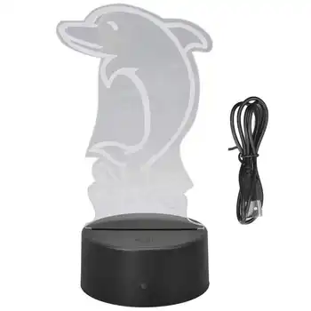 3D Nočné Svetlo Nočné Svetlo 3D Dolphin Tvar pre Spálni na Posteli