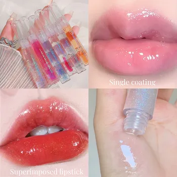 3D Transparentný Lesk na Pery Lip Obohacujú Pearl Lesk Hydratačné Zafarbenie Lip Glaze Bacuľatá Pery Vyživuje Starostlivosť o Pery Kozmetika