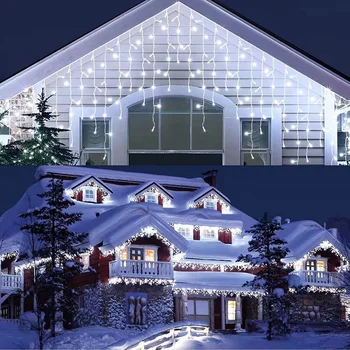 3M LED Ice Pilier/Snowflake/Ice Prúžok Rozprávky Svetlo String Vianočný Veniec 220V/110VLED Opona a Výzdoba Nový Rok Svadbu