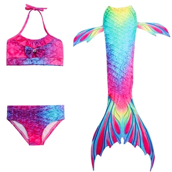 3ks Dievčatá Víla Rybí Chvost Plavecké Plavky Swimmable Bikini Set Kostým Beachw Drop Shipping