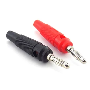 4 mm Banánových Konektor Adaptéra Červená Čierna Solderless Strane Stohovať Pre Reproduktor Video Audio AV DIY Konektory D5