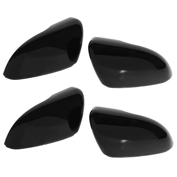 4X Vľavo+Vpravo Lesklý Čierny Krídlo Dverí, Spätné Zrkadlo Pokrytie Pre Touran Golf Mk6