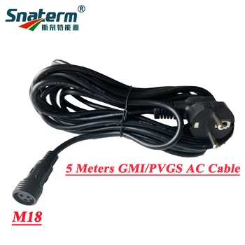 5 M Napájací Kábel s M18 konektor EÚ Pätice Typu Medi Rozšírenie Drôty vhodné pre PVGS GMI 120W-700W Micro Menič