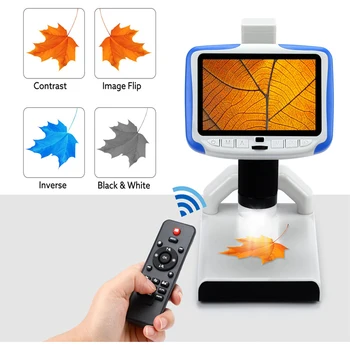 5 palcový LCD Digitálny Mikroskop 1080P Mikroskopom videorekordér 200 X Zväčšenie Bezdrôtové IR Diaľkového ovládania Fotoaparátu Mikroskop pre Deti