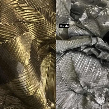 50*145 3D Textúry Odevy, Textílie, Reflexné Vrásky Nepravidelný Horúce lisovanie Špeciálne Tlak plait Oblečenie Designu Tkaniny urob si sám