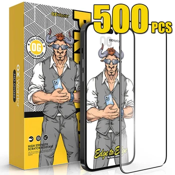 500pcs OG Tvrdeného Skla Úplné Pokrytie HD Premium Screen Protector Film Pre iPhone 14 Pro Max 13 Mini 12 11 XS XR X 8 7 6 Plus SE