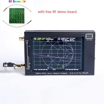 50kHz~3GHz NanoVNA V2 3G GS400 Antény Vektor Analyzátora Siete +4 cm TFT LCD + Hliníkový kryt +Batéria +RF Demo súprava rada