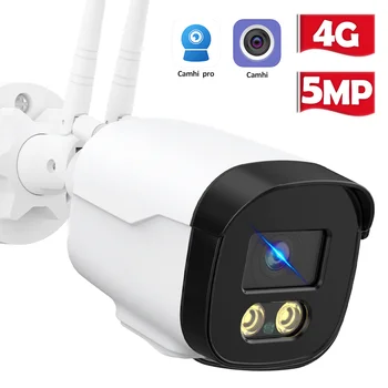 5MP HD IP Kamera S 4G Sim Karty Vonkajšie Bullet WiFi Kamera 1080P Audio Video Dohľad Bezpečnostné CCTV Kamera P2P Camhi APP