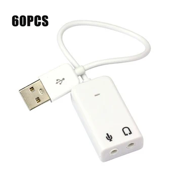 60PCS USB Káblové pripojenie Zvukovej Karty Jednotky-Free Externý Analógový 7.1-Kanálový pracovnej Plochy Notebooku Externé Zvukové Karty