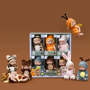 6Pcs Kawaii Simulácia Baby Doll Hot Predaj Roztomilý Meniť Oblečenie Zvierat Hračka Bábika Pre malé Dievčatká Narodeniny, Vianočné Darčeky