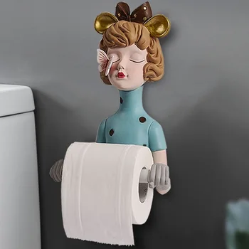 7.8 palcový Nordic Tvorivé Dievča Toaletného Papiera Držiak Živice Koľajových Tkaniva Dávkovač Kúpeľňa Dectorstions Uterák Domova