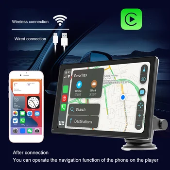 9 Palec Bezdrôtové pripojenie autorádia Bluetooth-Kompatibilné Carplay Android Auto Bezdrôtový Multimediálny Prehrávač HD Dotykový Rádio Prijímač