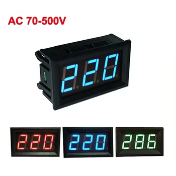 AC 70-500V 0.56 Digitálny Voltmeter Merač Napätia Červená/Modrá/Zelená 110V 220V 380V LED Displej Napätie Tester