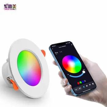 AC110V-220V Bluetooth Downlight Plná Farba Stmievanie Changeabe Alexa Hlas Phone LED RGBCCT Tuya Svietidlá Smart Home Decor