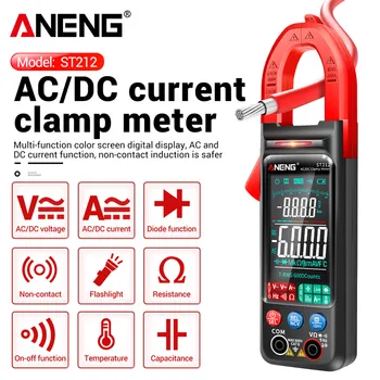 ANENG ST212 DC/AC Prúd Digitálne Svorka Meter 6000 Počíta 400A Amp Multimeter Veľký Farebný Displej Napätie Tester Auto Hz NCV Ohm